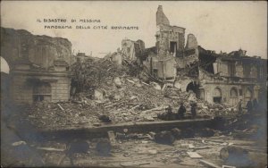 Messina Italy il Disastro Earthquake Ruins of 1908 Vintage Real Photo Postcard