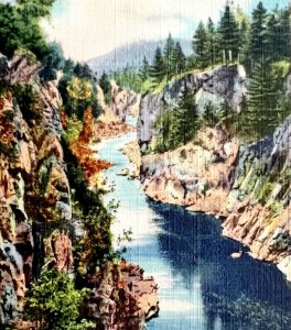 Ripogenus Dam Millinocket Maine Postcard Gorge Nature Landscape c1930s DWS5B