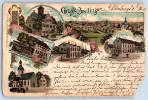 Baden-Württemberg Germany Postcard Greetings from Breitingen Multiview c1905