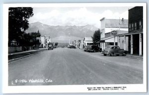 Westcliffe Colorado Postcard RPPC Photo Rocky Mountain View Hamm's Beer Texaco