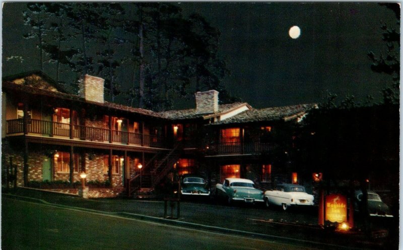 CARMEL, CA California  WAYSIDE  INN  Night Scene  c1950s  Cars Roadside Postcard