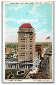 1927 Pacific Southwest Trust & Savings Bank Building Fresno CA Postcard