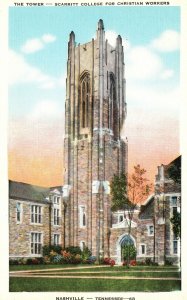 The Tower Scarritt College Christian Worker Nashville TN Vintage Postcard c1930