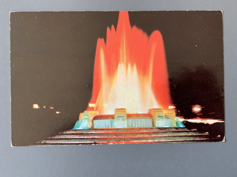 Wm. Mulholland Memorial Fountain Griffith Park CA Chrome Postcard A1154091116