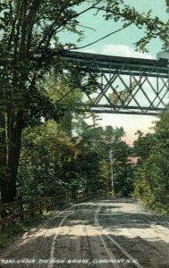 C.1910 Road Under The High Bridge, Claremont, N.H. Vintage Postcard P87