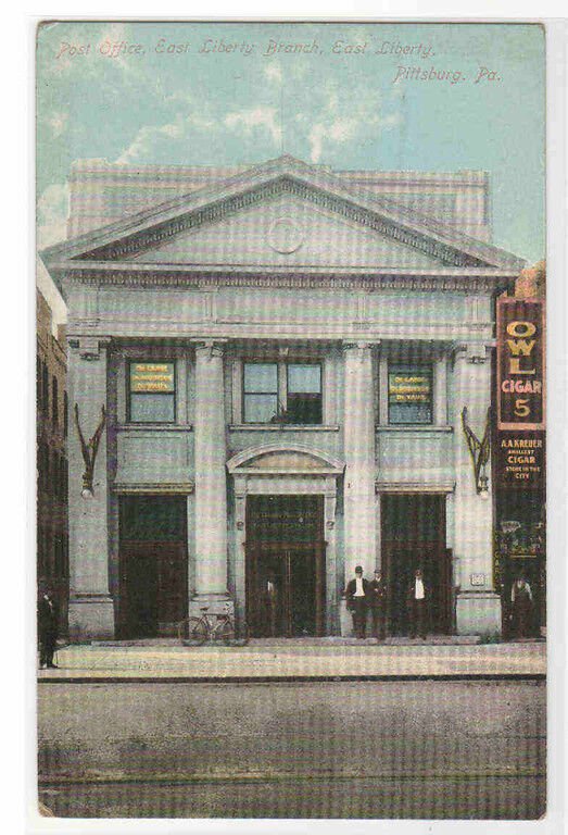 Post Office East Liberty Pittsburgh Pennsylvania 1910c postcard