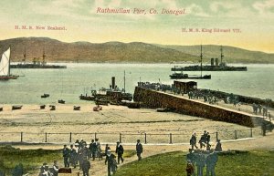 British Navy HMS New Zealand HMS King Edward Rathmullan Pier Ireland Harbor