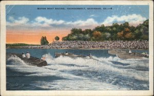 Savannah Georgia GA Motorboat Motor Boat Speedboat Racing Vintage Postcard