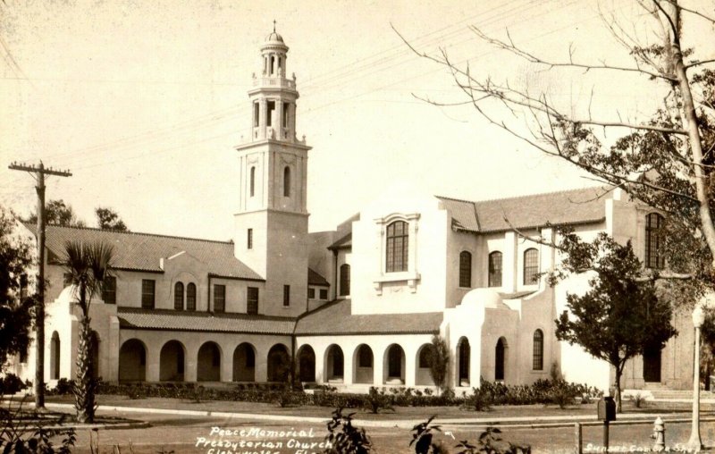 1930's RPPC Peace Memorial Presbyterian Church Clearwater, FL Postcard F78 