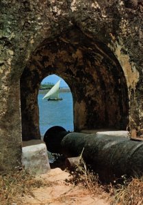 Sailing Ship At Fort Jesus Kenya Postcard