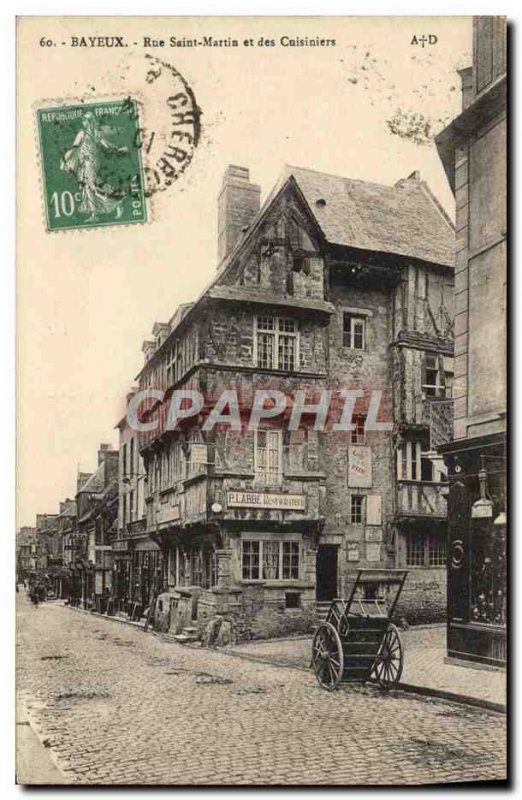 Old Postcard Bayeux saint martin street and cooks