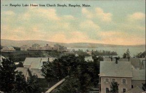 Rangeley Maine ME Lake House from Church Steeple c1910 Vintage Postcard
