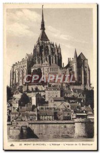 Old Postcard Mont St Michel L & # 39Abbaye L & # 39abside From the Basilica
