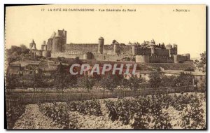 Old Postcard La Cite Carcassonne general view from north