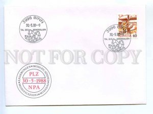 417638 Switzerland 1988 year COVER PLZ NPA Postal codes changes Binn