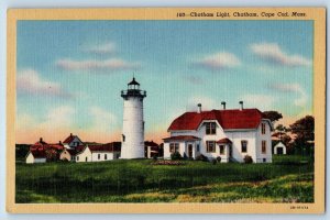 Cape Cod Massachusetts MA Postcard Chatham Light Chatham Scene c1960's Vintage