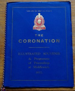 Coronation GVI, 1937, Royal Borough of Middlewich, Chester, Souvenir programme