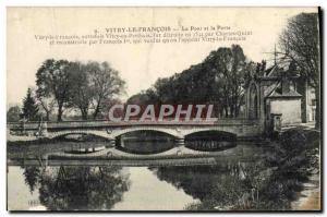 Old Postcard Vitry Le Francois Le Pont and the Door