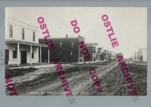 Bricelyn MINNESOTA RPPC c1910 MAIN STREET Stores nr Kiester Blue Earth Frost