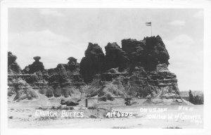 G75/ Granger Wyoming Postcard RPPC c1940s Church Buttes Geology