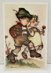 Alfred Mainzer LITTLE FOLKS Hummel Like Little Girl and Boy Postcard H20