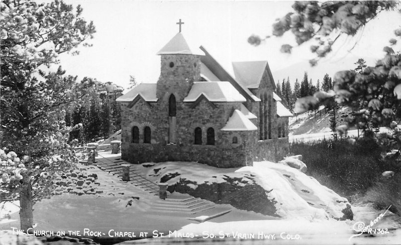 G23/ Allenspark Colorado RPPC Postcard Church on the Rock St Malos