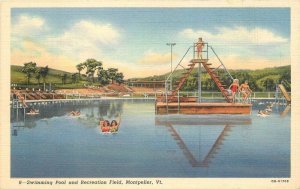 Vermont Montpelier Swimming Pool Recreation Field Lincoln Teich Postcard 22-7133