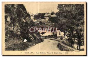 Old Postcard Avallon Pontaubert The Road Rocks