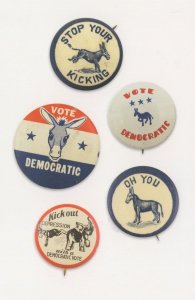 Vote Democratic USA Election Kick Out Depression Button Badge Postcard