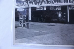 Vintage 1950's Black & White Original Photo Firestone Station on Fotorite - A