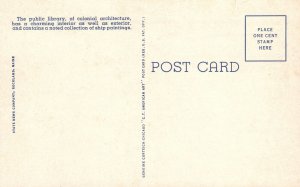 Vintage Postcard Public Library Colonial Architecture Building Camden Maine ME