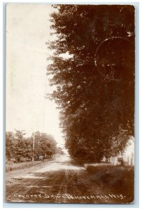 1910 Country Drive Dirt Road Whitehall Wisconsin WI RPPC Photo Antique Postcard
