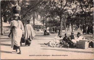 Senegal Saint-Louis Merchants Natives Vintage Postcard 09.30