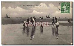 Old Postcard Berck Plage low tide