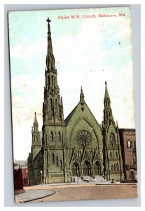 Vintage 1907 Postcard Christ M.E. Church, Baltimore, Maryland