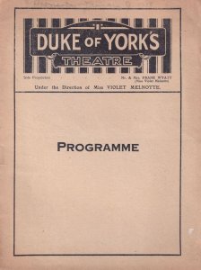 The 13th Chair Duke Of Yorks Theatre 1918 WW1 Programme