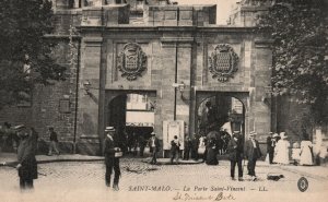 Vintage Postcard Saint-Malo La Porte Saint-Vincent Brittany France