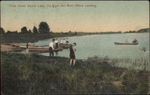 Boating & Swimming Beach Lake PA c1910 Postcard