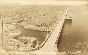 USA Elephant Butte Dam Rio Grande Near Hot Springs New Mexico Vintage RPPC 08.33