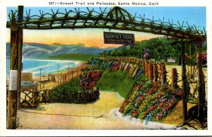 California Santa Monica Entrance Sunset Trail and Palisades