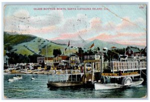 1909 Glass Bottom Boats Santa Catalina Island Long Beach California Postcard