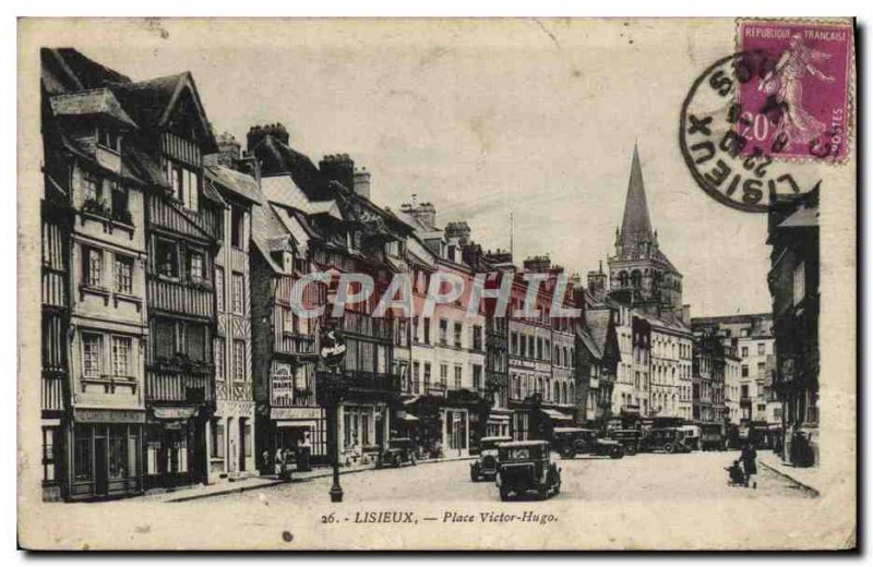 Old Postcard Lisieux Place Victor Hugo