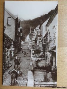 Vintage RPPC - High Street Clovelly - showing New Inn