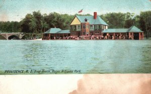 Vintage Postcard 1907 Boat House Roger Williams Park Providence Rhode Island UAP