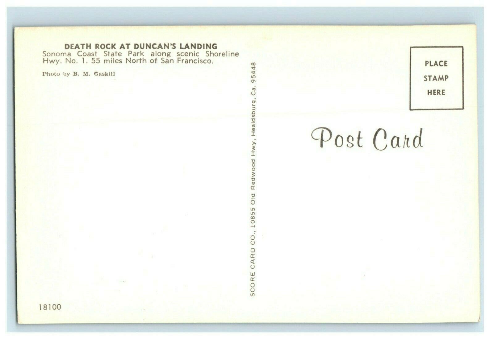 Vintage Death Rock Duncan's Landing Sonoma, CA Postcard F84 United