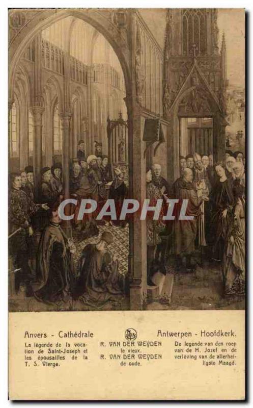 Old Postcard Antwerp Cathedral the legend of the vocation of Saint Joseph and...