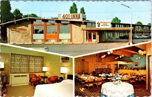 Brockville, Ontario Canada  401 INN MOTEL & GENTLEMEN JIM RESTAURANT  Postcard