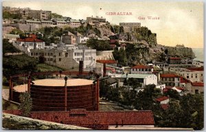 Gibraltar Gas Works Power Station Buildings on Cliffs Postcard