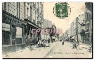 Old Postcard Puteaux Rue de La Republique