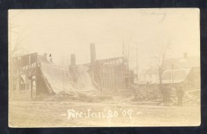 RPPC DUNCAN OKLAHOMA FIRE DISASTER 1909 VINTAGE REAL PHOTO POSTCARD